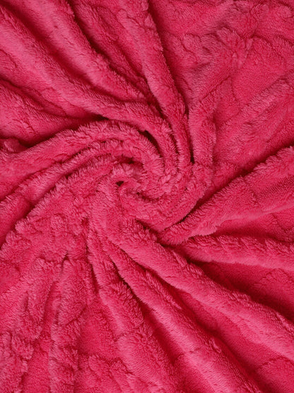 Pink geometric mild winter double bed blanket
