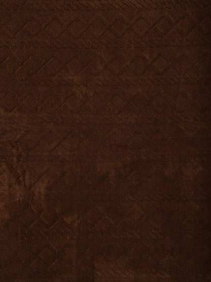 Brown geometric mild winter double bed blanket