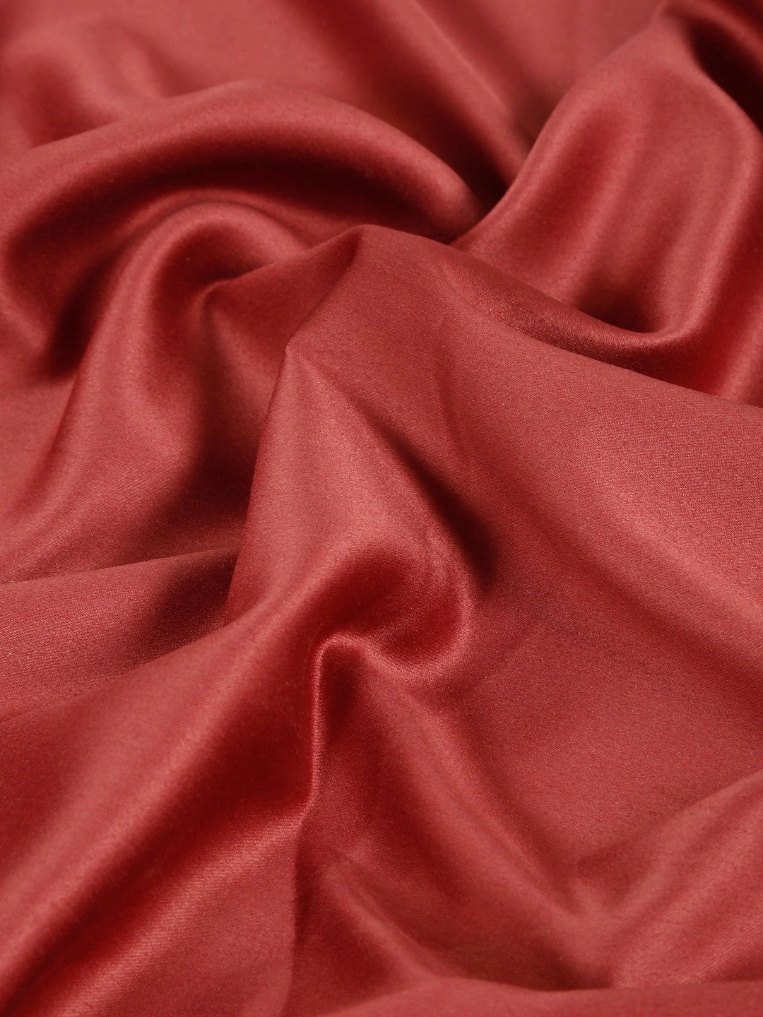 Red solid king size satin bedsheet, maroon