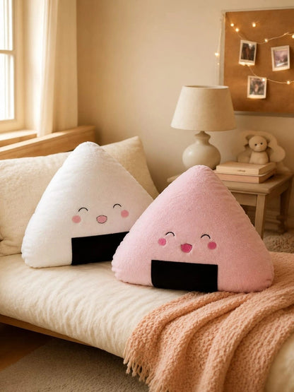 Pink & white printed floor cushions, set of 2