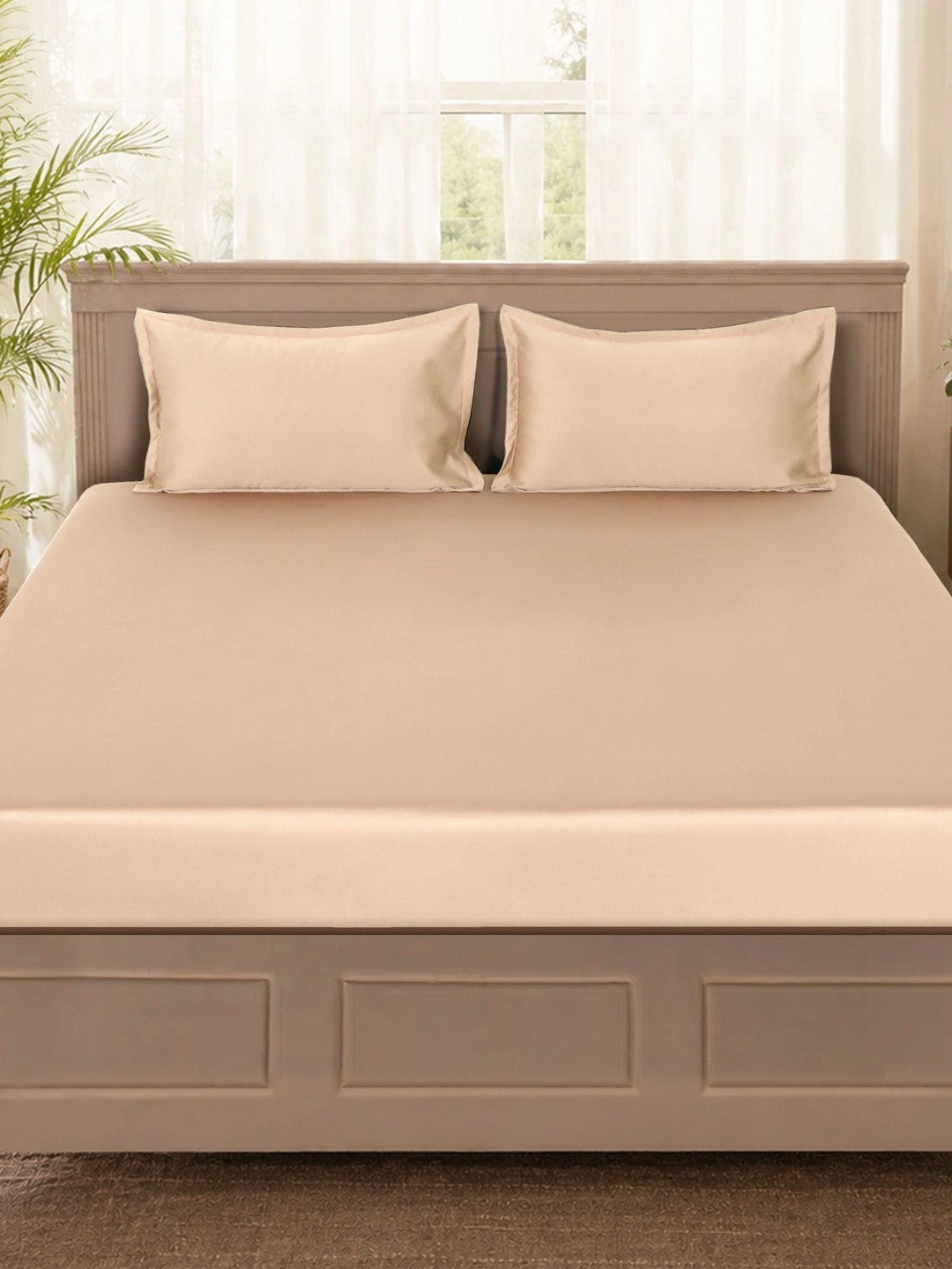 Beige king bedsheet
