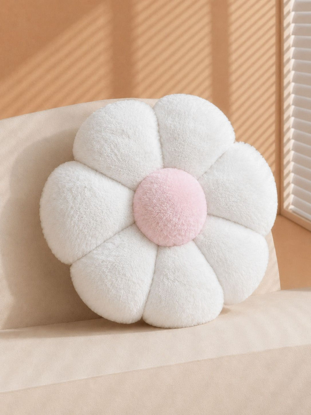 Pink & white cotton pre-filled cushions, set of 2, white & pink