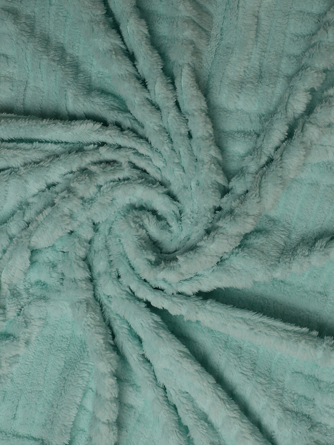 Sea green geometric mild winter double bed blanket