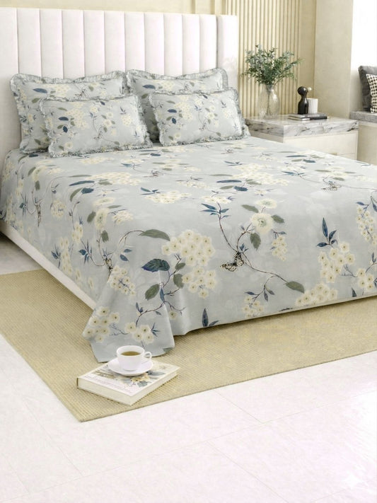 Grey floral bedsheet