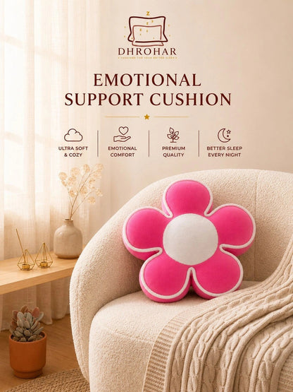 Pink cotton flower shape cushions