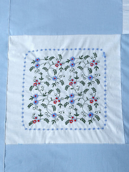 Blue floral king bedsheet
