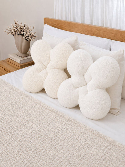 Off white & beige cotton cushions, set of 2